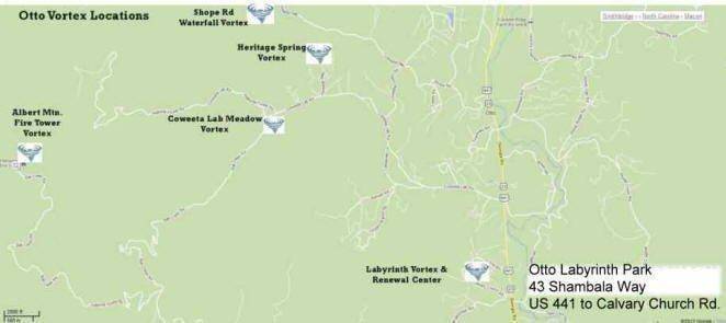 Energy Vortex Map for Otto, NC