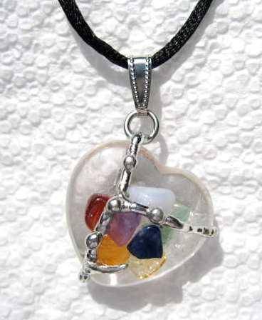 Chakra Heart Amulet Hand made gemstone pendant by Seeds of Light