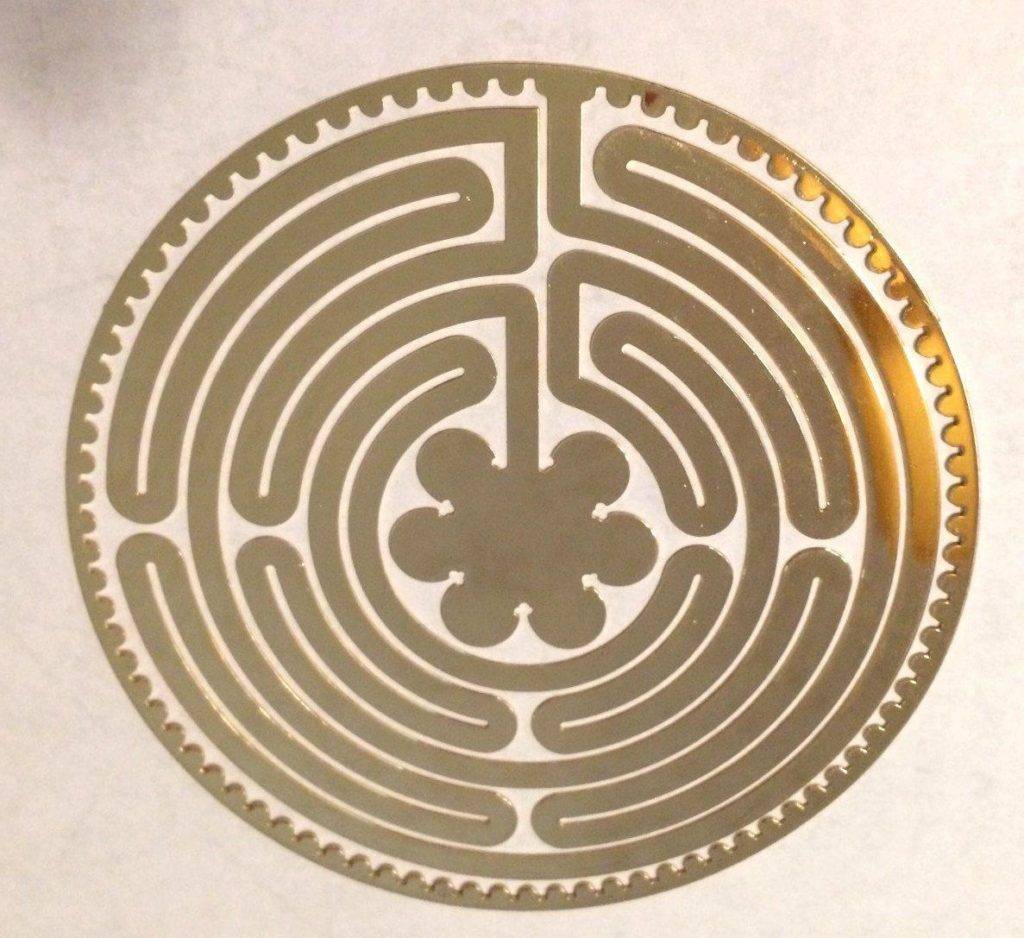 18 kt gold plated Chartres Labyrinth