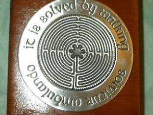 Chartres Labyrinth Wood Paperweight