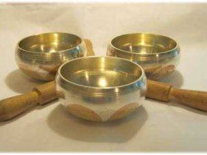 Three Metal Tibetan Singing Bowls