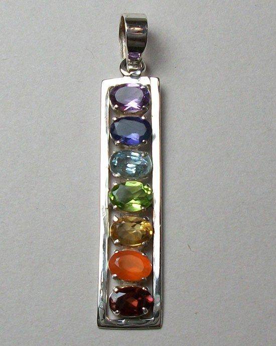 Chakra Stairway to Heaven Sterling Silver Pendant