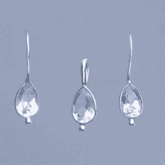 Crystal Pendant and Earring Set