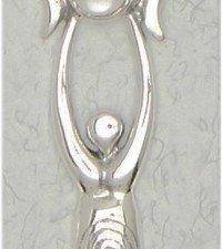 Drawing Down the moon Spiral Goddess pendant - sterling silver