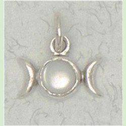 Triple Moon sterling silver pendant