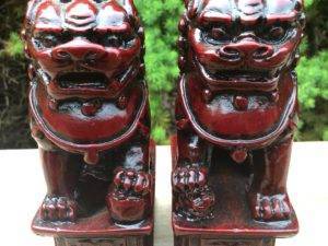 Red Resin Fu Temple Dogs