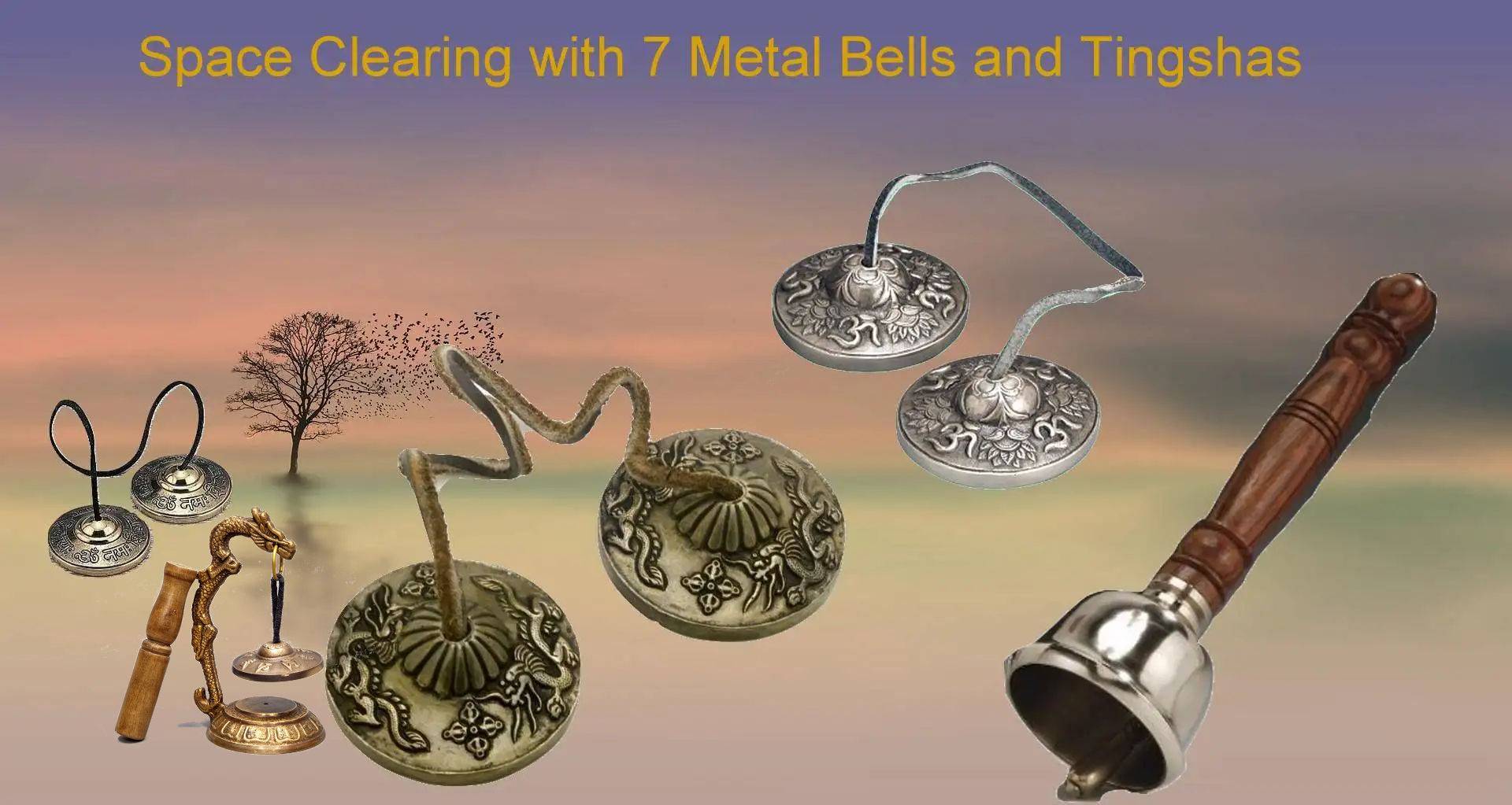 Dragon gong, tingshas, space, cleaning bell