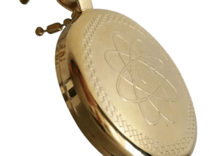 gold atomic scalar energy pendant