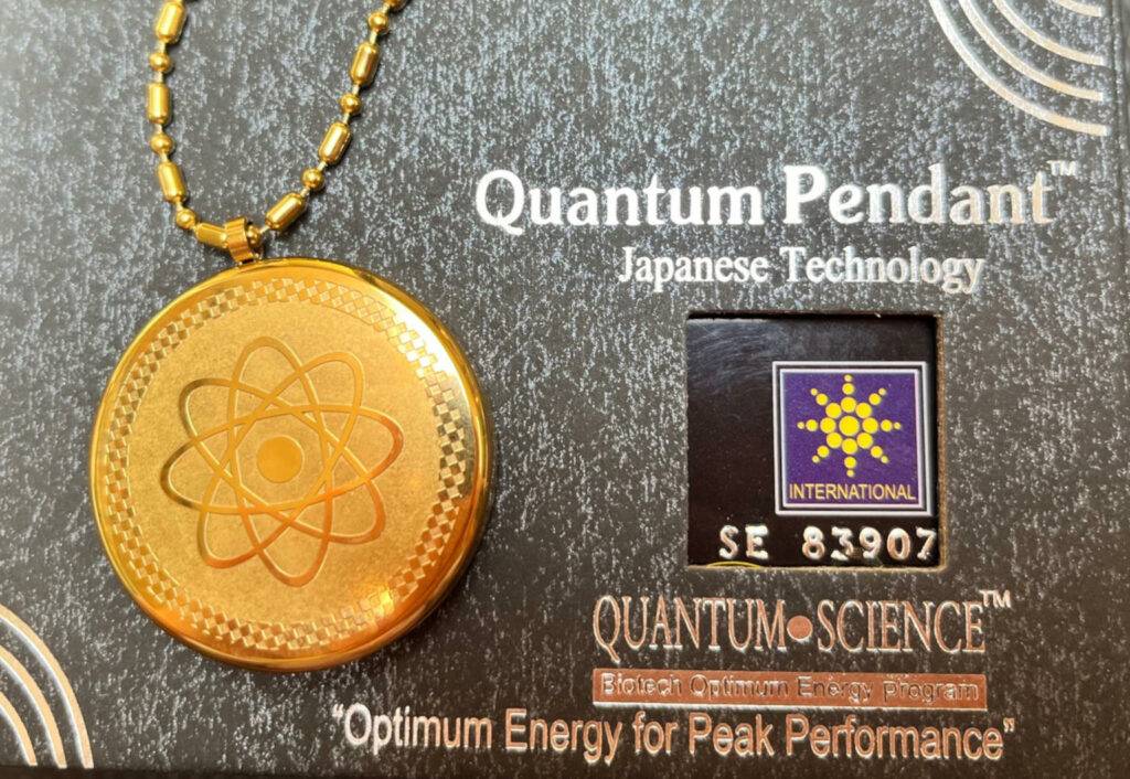 gold atomic scalar energy pendant