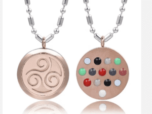 rose gold triskelion scalar energy pendant