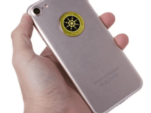 cell phone with scalar energy emf protection sticker