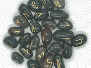 moss agate and bloodstone freeform large runestones